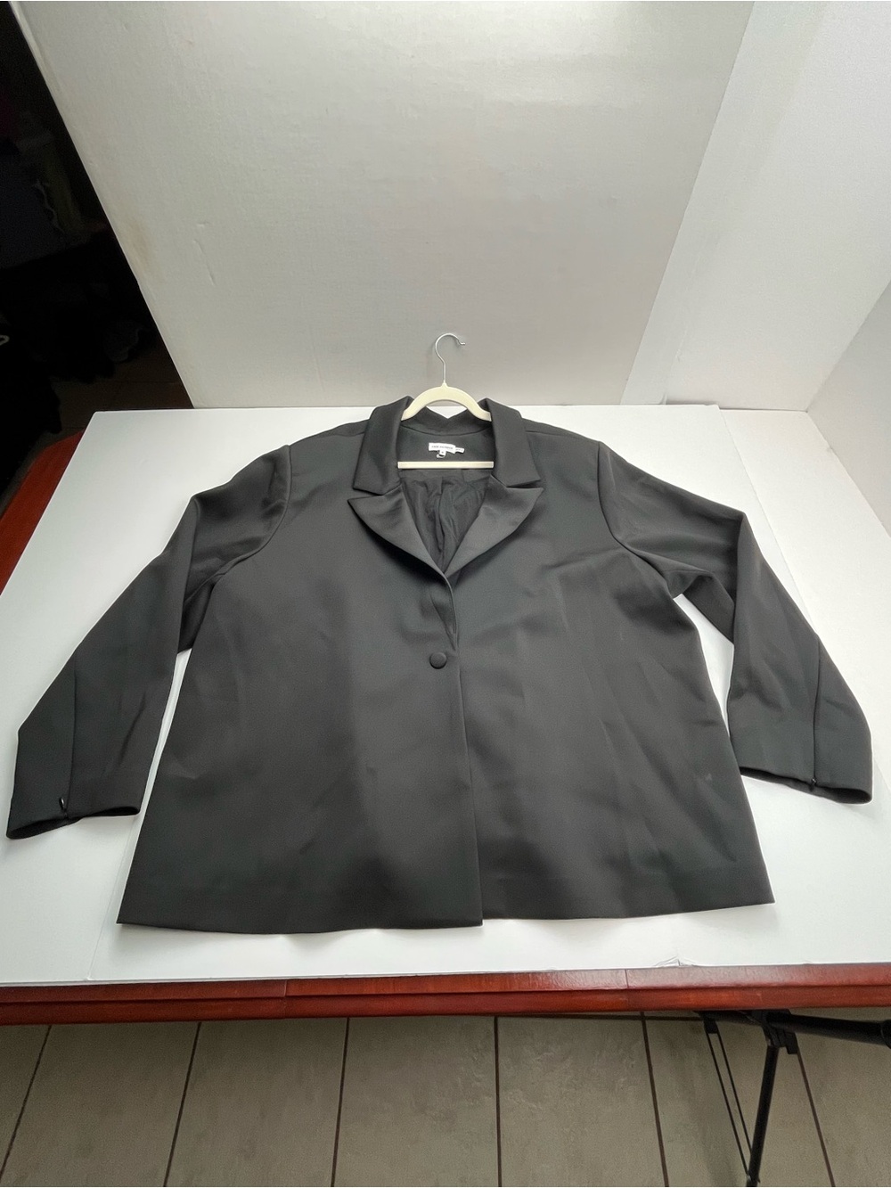 Good American Black Classic Sculpted Scuba Blazer Jacket Size 8 4XL GJK0127NA